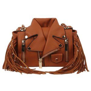 Motorcycle Jacket Fringe Crossbody Handbag